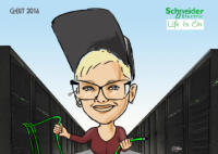 Karikaturist auf der CEBIT in Hannover für Schneider Electric