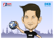 Karikaturist Di Vino beim DKB Final Four 2022 in Hamburg