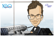 Di Vino beim Live-Zeichnen zur 100-Jahr-Feier von KLM in Frankfurt