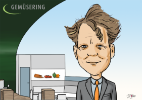 Di Vino als Messezeichner am Stand von Gemüsering auf der Fruit Logistica Berlin