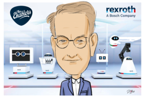 Messezeichner Di Vino am Stand von Bosch Rexroth auf der Hannovermesse