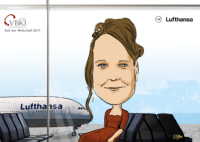 Porträtist Di Vino beim Ball der Wirtschaft in Berlin für Lufthansa
