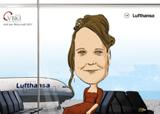 Porträtist Di Vino beim Ball der Wirtschaft in Berlin für Lufthansa