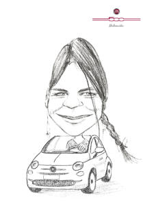 Klassisches Live-Porträt von Di Vino am Fiat-Messestand beim Woman Event in Wien